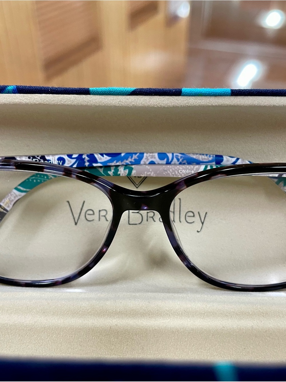 Vera Bradley Purple Tortoise & Blue Patterned Temple Women's Frames